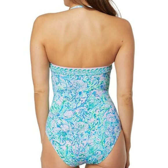Lilly Pulitzer Jagger One Piece Swimsuit in Surf Blue Soleil It On Me - Picture 2 of 12